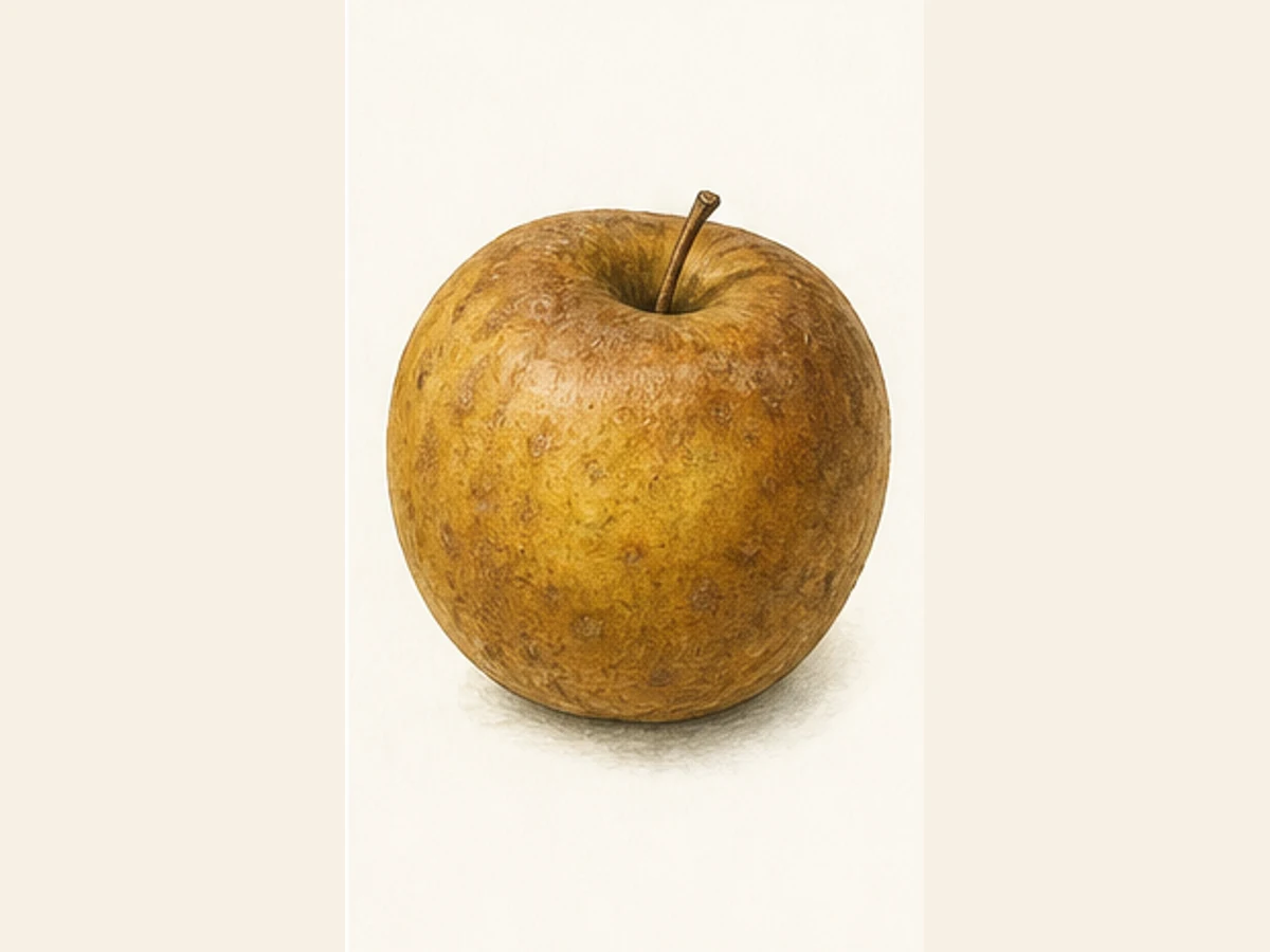 Ilustração editorial representativa de macieira para a ficha de Capela; não autentica o material, uma planta, fruto, clone ou lote