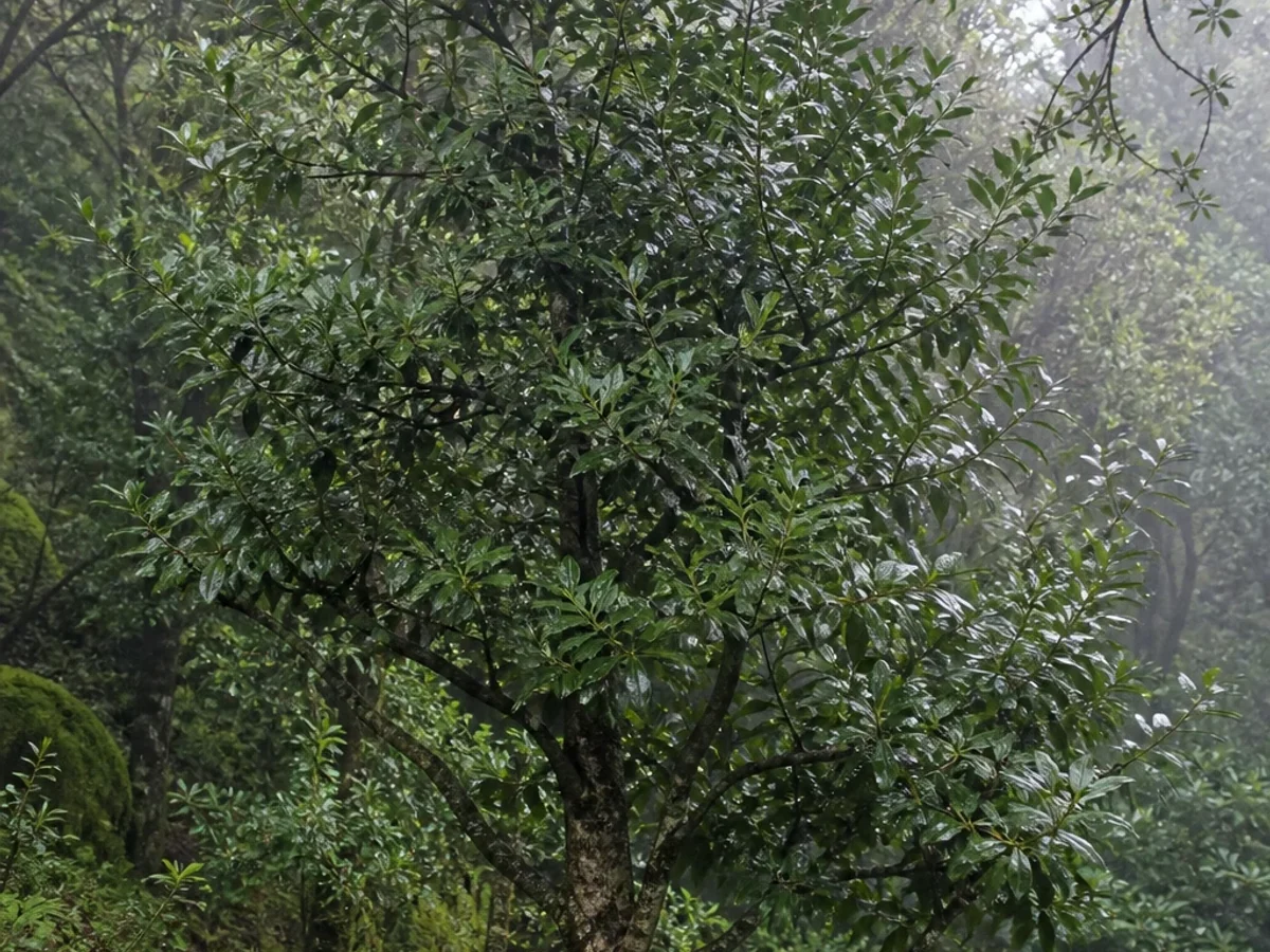 Prancha botânica complementar de Barbusano (Apollonias barbujana) com caracteres de identificação e ciclo de vida