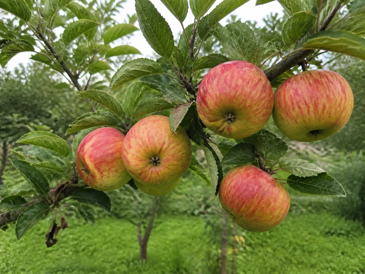 Prancha botânica complementar de Macieira ‘Bravo Belo’ (Malus domestica Mill. ‘Bravo Belo’) com caracteres de identificação e ciclo de vida