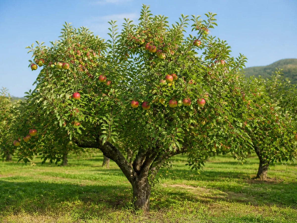 Prancha botânica complementar de Macieira ‘Gronho’ (Malus domestica Mill. ‘Gronho’) com caracteres de identificação e ciclo de vida