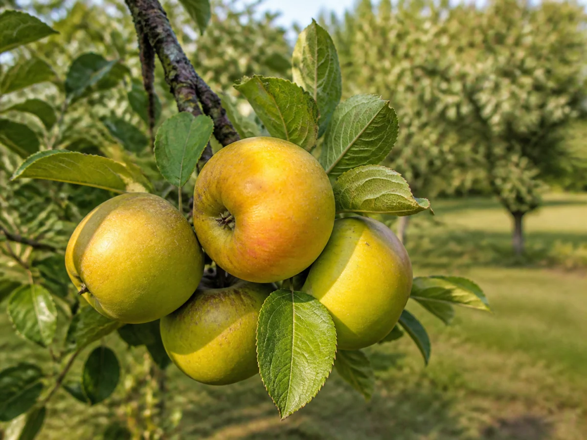 Prancha botânica complementar de Macieira ‘Leirioa’ (Malus domestica Mill. ‘Leirioa’) com caracteres de identificação e ciclo de vida