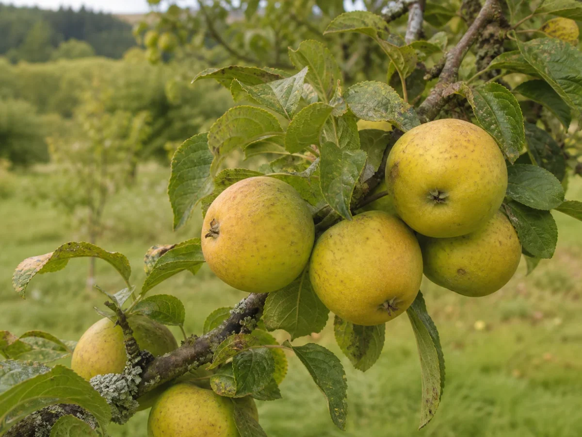 Prancha botânica complementar de Macieira ‘Pardo Lindo’ (Malus domestica Mill. ‘Pardo Lindo’) com caracteres de identificação e ciclo de vida