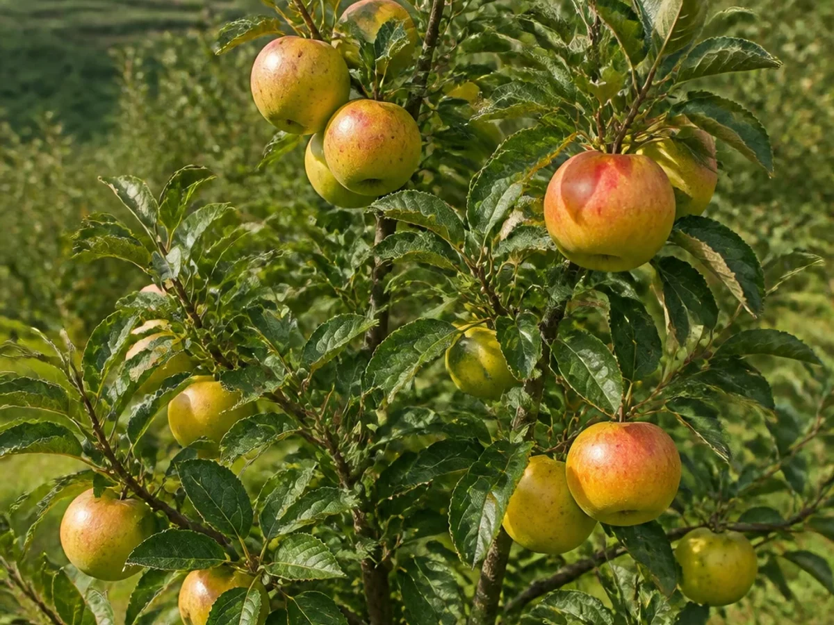 Prancha botânica complementar de Macieira ‘Pêro da Ponta do Pargo’ (Malus domestica Mill. ‘Pêro da Ponta do Pargo’) com caracteres de identificação e ciclo de vida