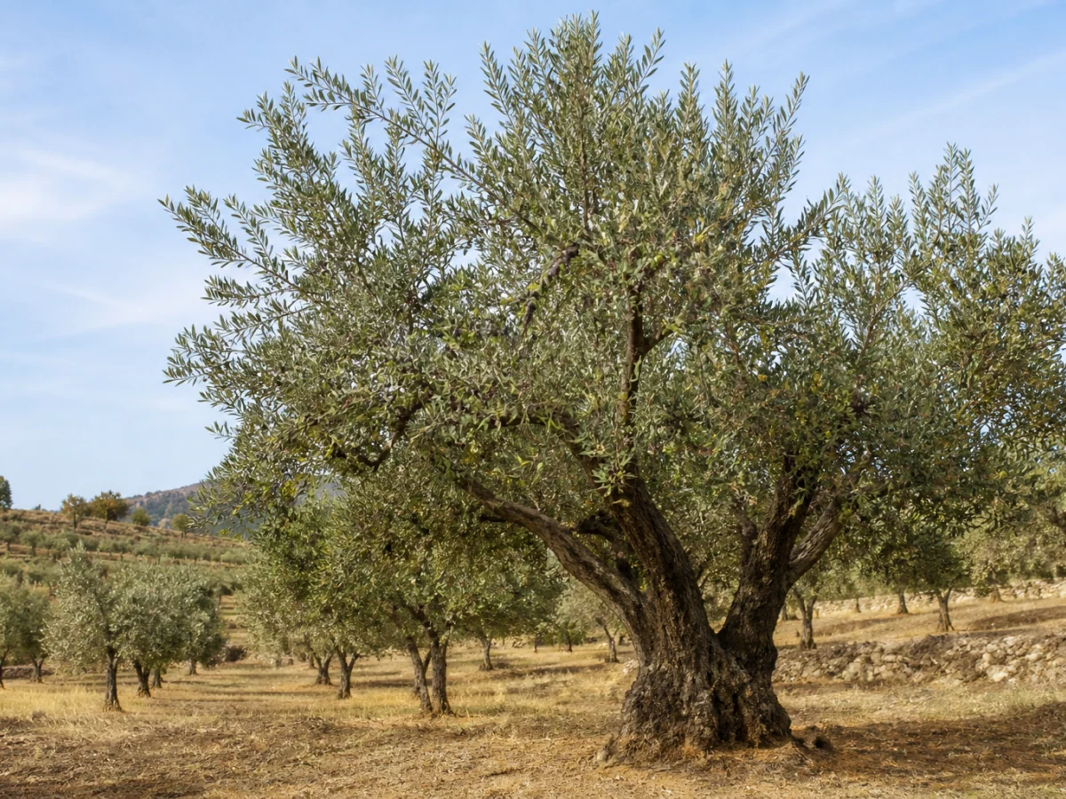 Prancha botânica complementar de Oliveira ‘Carrasquenha Tradicional’ (Olea europaea L. ‘Carrasquenha Tradicional’) com caracteres de identificação e ciclo de vida