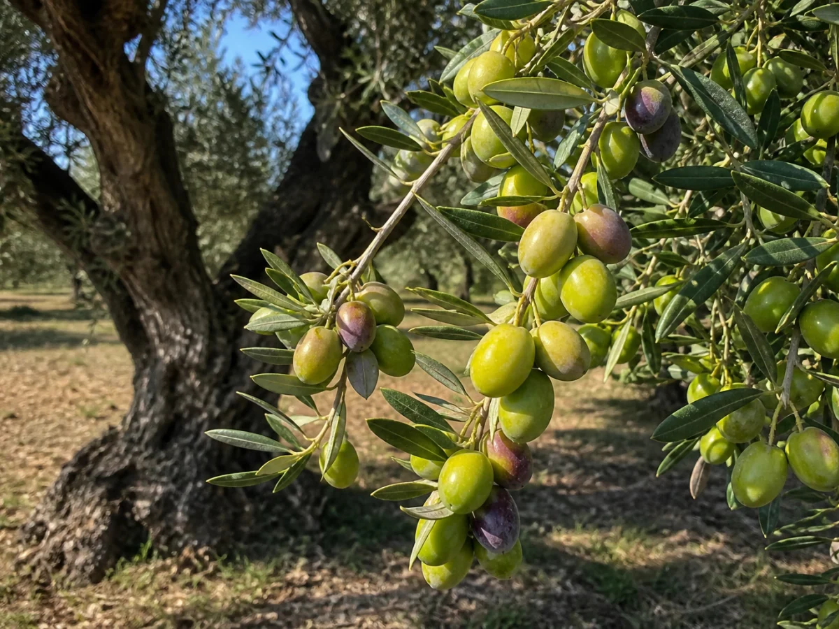 Prancha botânica complementar de Oliveira ‘Conserva de Elvas’ (Olea europaea L. ‘Conserva de Elvas’) com caracteres de identificação e ciclo de vida