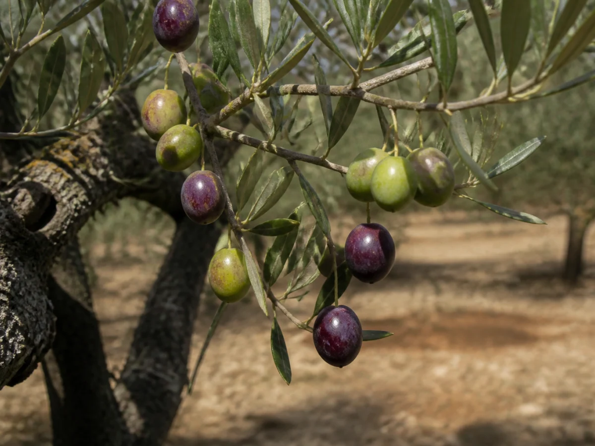 Prancha botânica complementar de Oliveira ‘Galego Bical’ (Olea europaea L. ‘Galego Bical’) com caracteres de identificação e ciclo de vida
