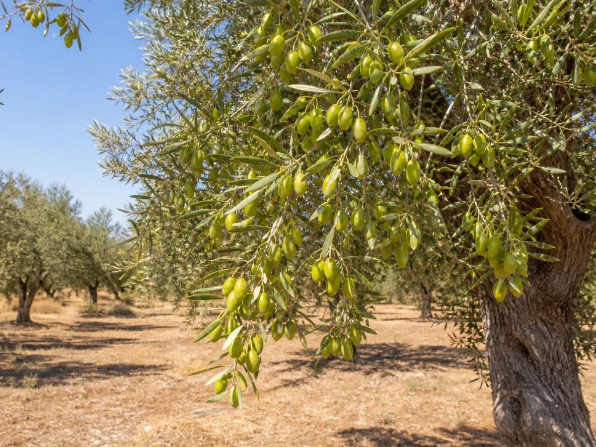 Prancha botânica complementar de Oliveira ‘Verdeal de Elvas’ (Olea europaea L. ‘Verdeal de Elvas’) com caracteres de identificação e ciclo de vida