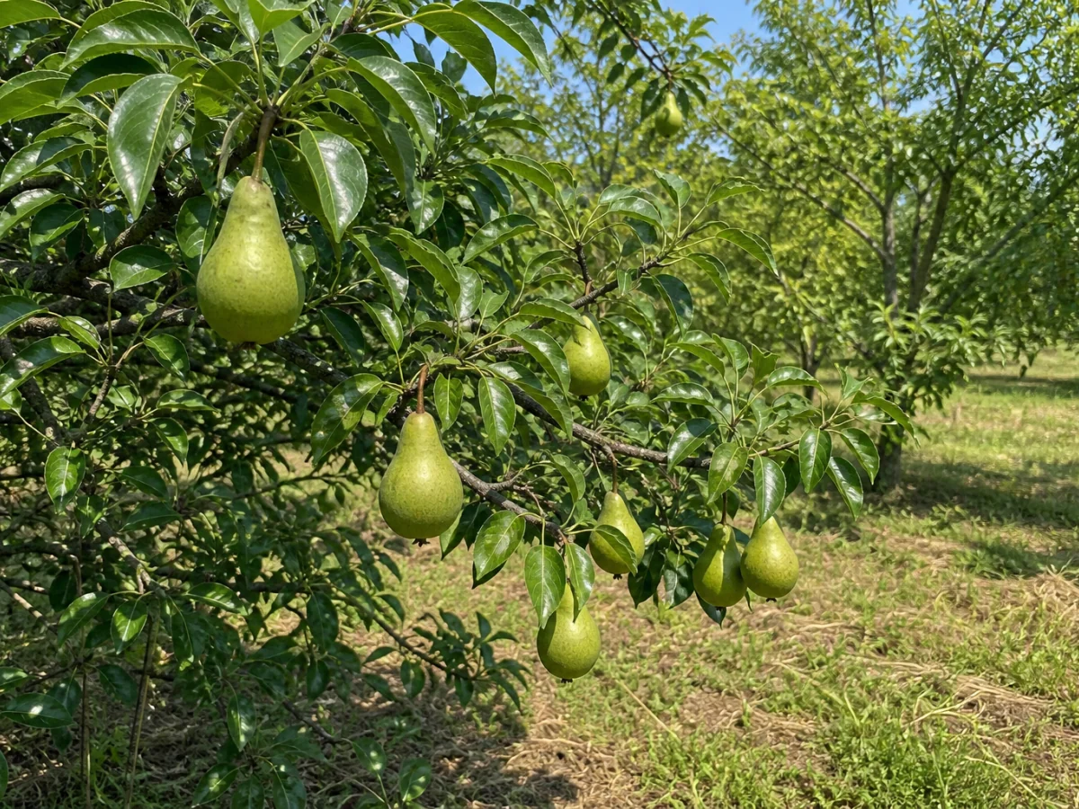 Prancha botânica complementar de Pereira ‘Rabiça’ (Pyrus communis L. ‘Rabiça’) com caracteres de identificação e ciclo de vida
