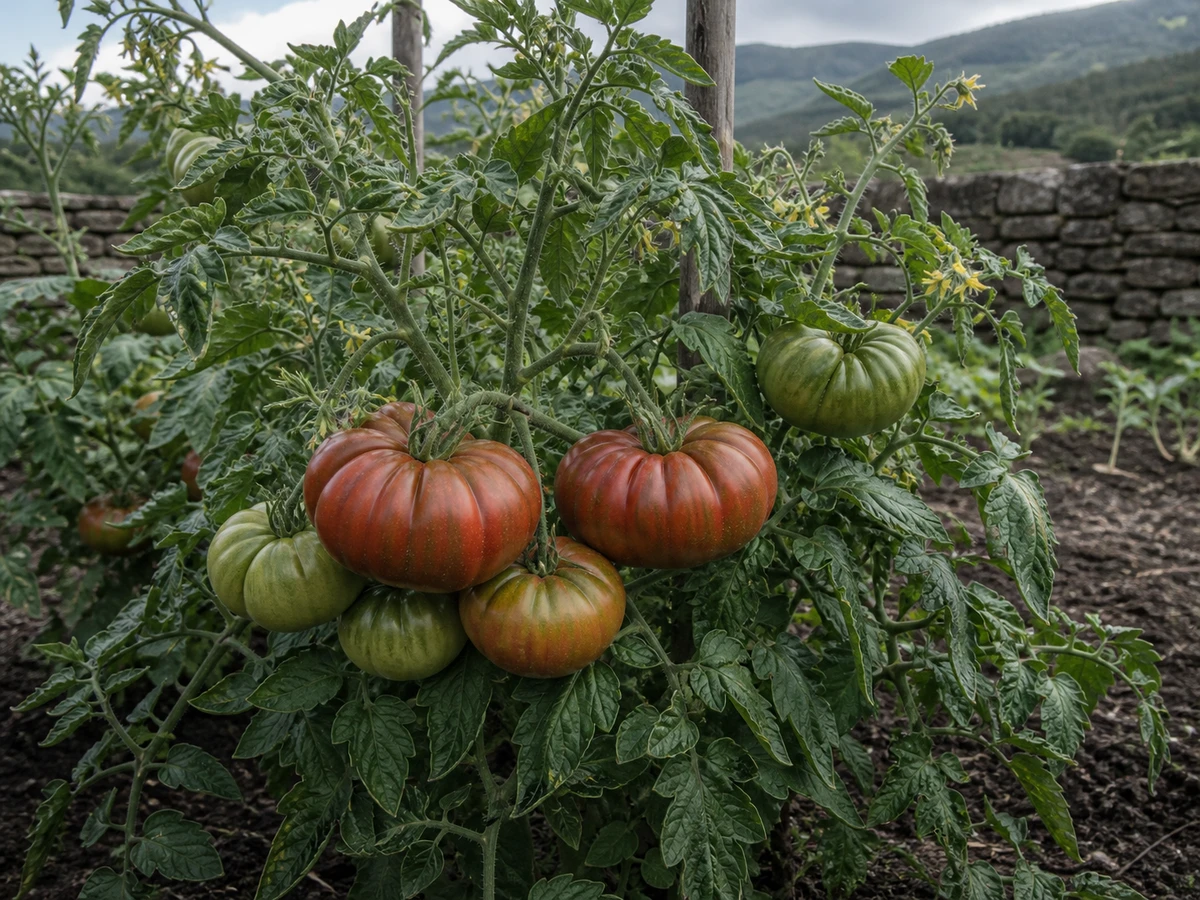 Prancha botânica complementar de Tomate do Inverno (Solanum lycopersicum 'Do Inverno') com caracteres de identificação e ciclo de vida