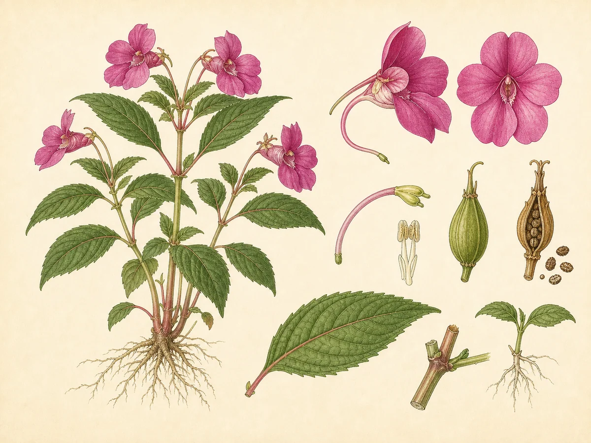 Prancha botânica complementar de Jacinto-de-água — não plantar (Eichhornia crassipes) com caracteres de identificação e ciclo de vida